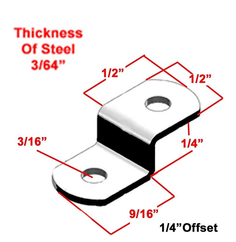 888 Corp 1/4" Canvas Offset Clips Extra Heavy Duty with Screws 20 Pack - Image 2